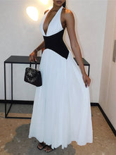 Elegant Halter Backless Cinched Waist Maxi Dress